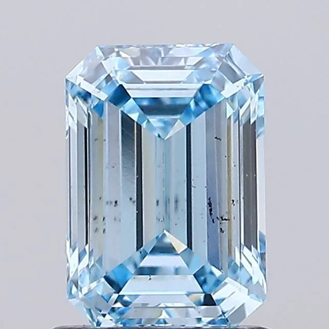 1.13ct Emerald Lab Grown Diamond (Colour Fancy Vivid Blue, Clarity SI1, IGI Certified)