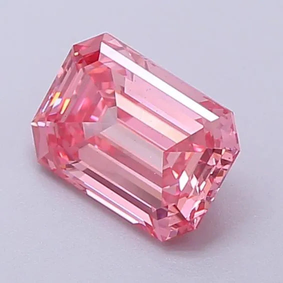 1.17ct Emerald Lab Grown Diamond (Colour Fancy Vivid Pink, Clarity VS2, IGI Certified)