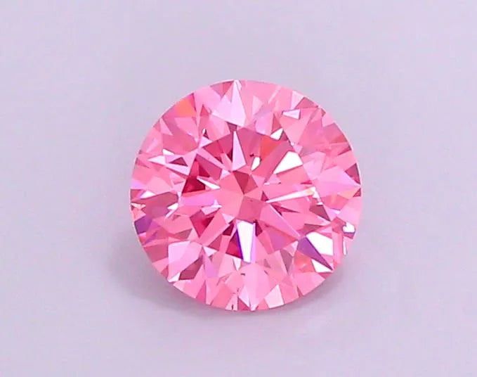 1.23ct Round Lab Grown Diamond (Colour Fancy Vivid Pink, Clarity VS2, Cut ID, IGI Certified)
