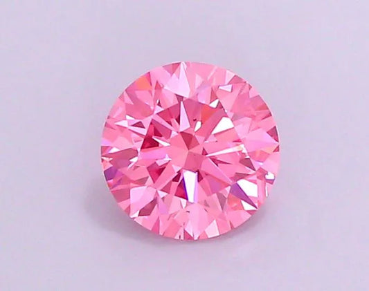 1.23ct Round Lab Grown Diamond (Colour Fancy Vivid Pink, Clarity VS2, Cut ID, IGI Certified)