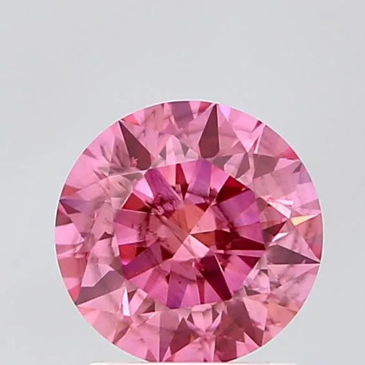 1.50ct Round Lab Grown Diamond (Colour Fancy Vivid Pink, Clarity SI2, Cut ID, IGI Certified)