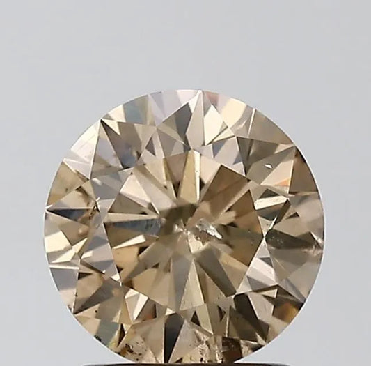 1.50ct Round Natural Diamond (Colour Brown, Clarity SI2, Cut EX, IGI Certified)
