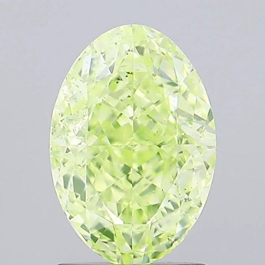 1.53ct Oval Natural Diamond (Colour Fancy Intense Green, Clarity SI1, GIA Certified)