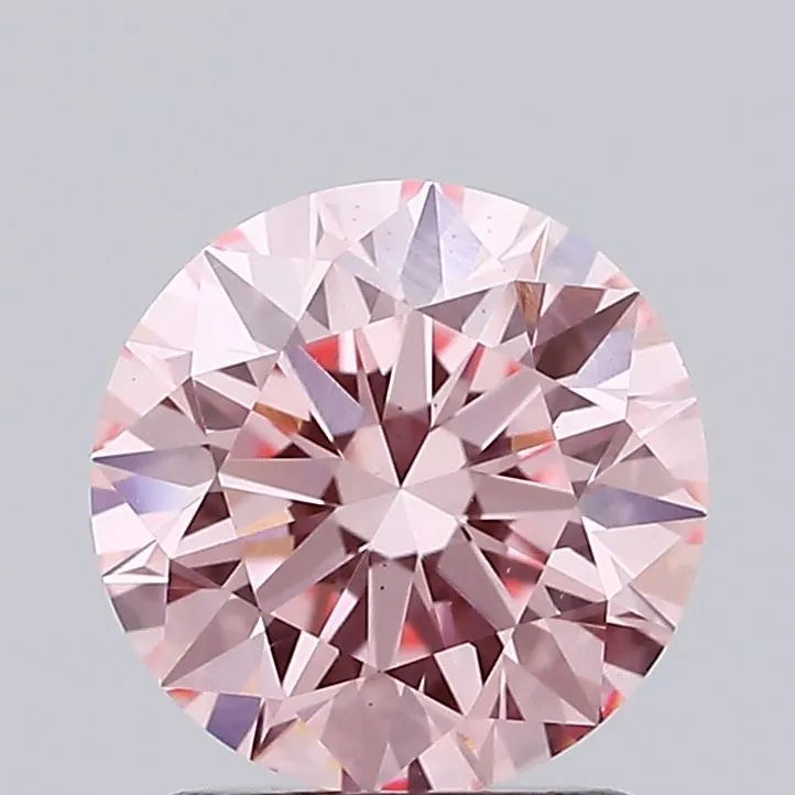 1.68ct Round Lab Grown Diamond (Colour Fancy Vivid Pink, Clarity VS2, Cut ID, IGI Certified)