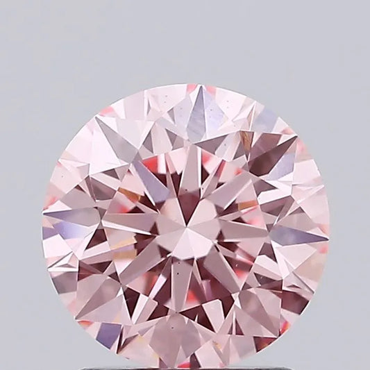 1.68ct Round Lab Grown Diamond (Colour Fancy Vivid Pink, Clarity VS2, Cut ID, IGI Certified)
