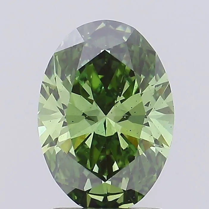 1.75ct Oval Lab Grown Diamond (Colour Fancy Vivid Green, Clarity VS2, IGI Certified)