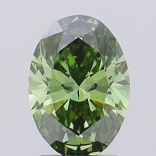 1.75ct Oval Lab Grown Diamond (Colour Fancy Vivid Green, Clarity VS2, IGI Certified)