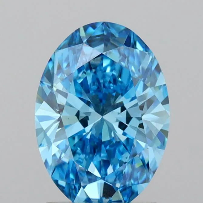 2.03ct Oval Lab Grown Diamond (Colour Fancy Vivid Blue, Clarity VVS2, IGI Certified)