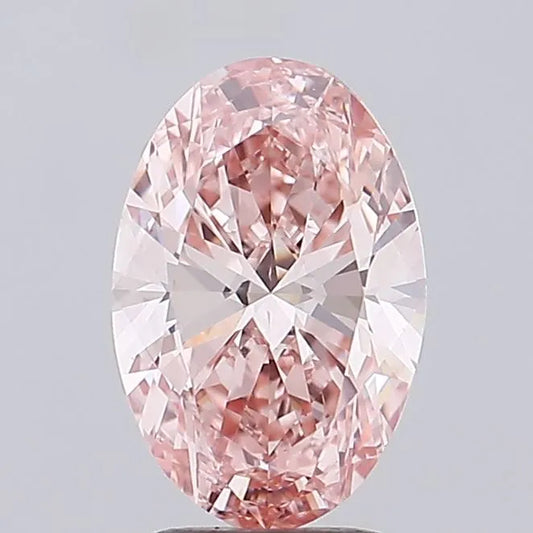 2.70ct Oval Lab Grown Diamond (Colour Fancy Vivid Pink, Clarity VVS2, IGI Certified)