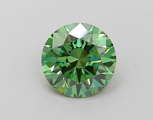 1.57ct Round Lab Grown Diamond (Colour Fancy Vivid Green, Clarity VS1, Cut EX, IGI Certified)