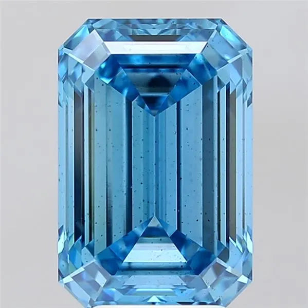 5.10ct Emerald Lab Grown Diamond (Colour Fancy Vivid Blue, Clarity SI1, IGI Certified)