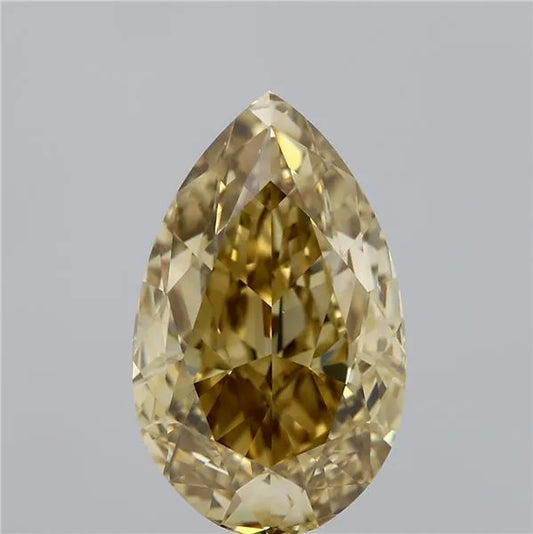 7.02ct Pear Natural Diamond (Colour Fancy Brownish Yellow, Clarity VS2, GIA Certified)