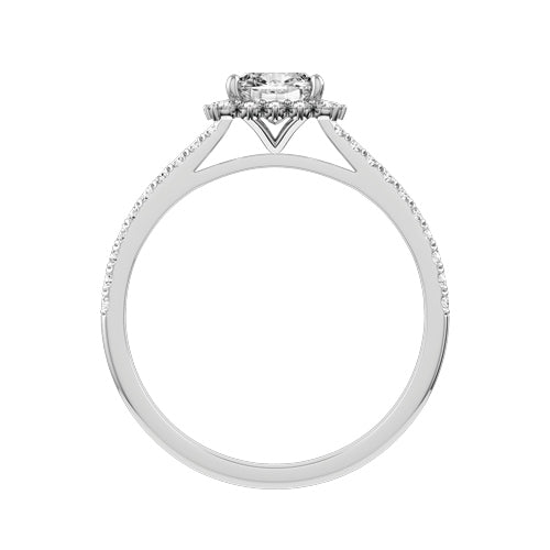 Cushion Natural Diamond Bridal Ring — front