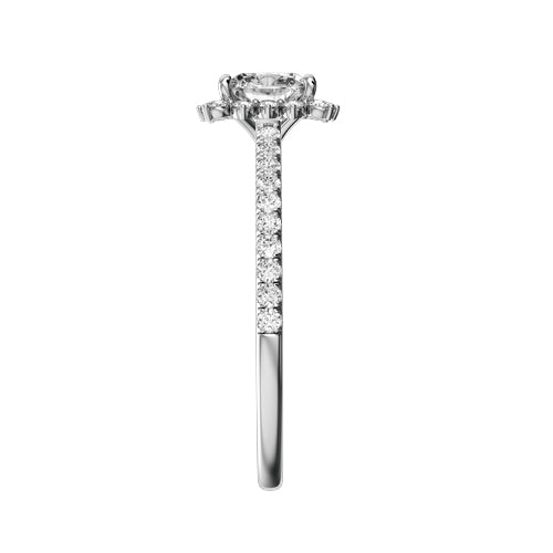 Cushion Natural Diamond Bridal Ring — side