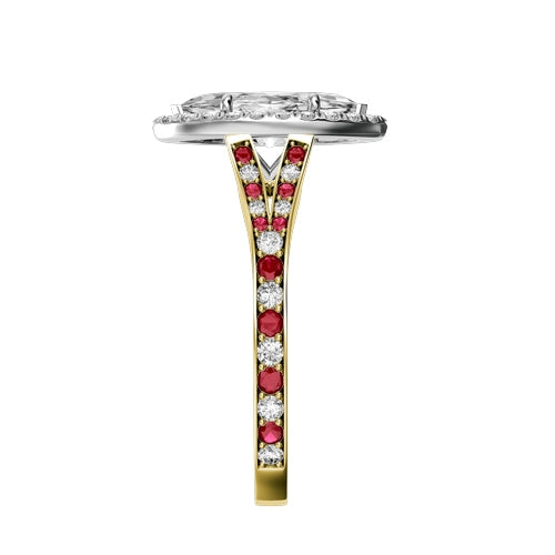 Marquise Natural Diamond Bridal Ring — side