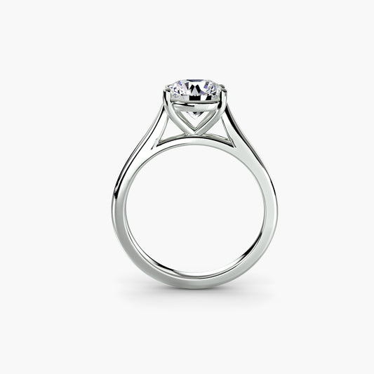Pierścionek zaręczynowy Solitaire Ring 1 – minimalistyczna klasyczna oprawa, szerokość obrączki 2 mm