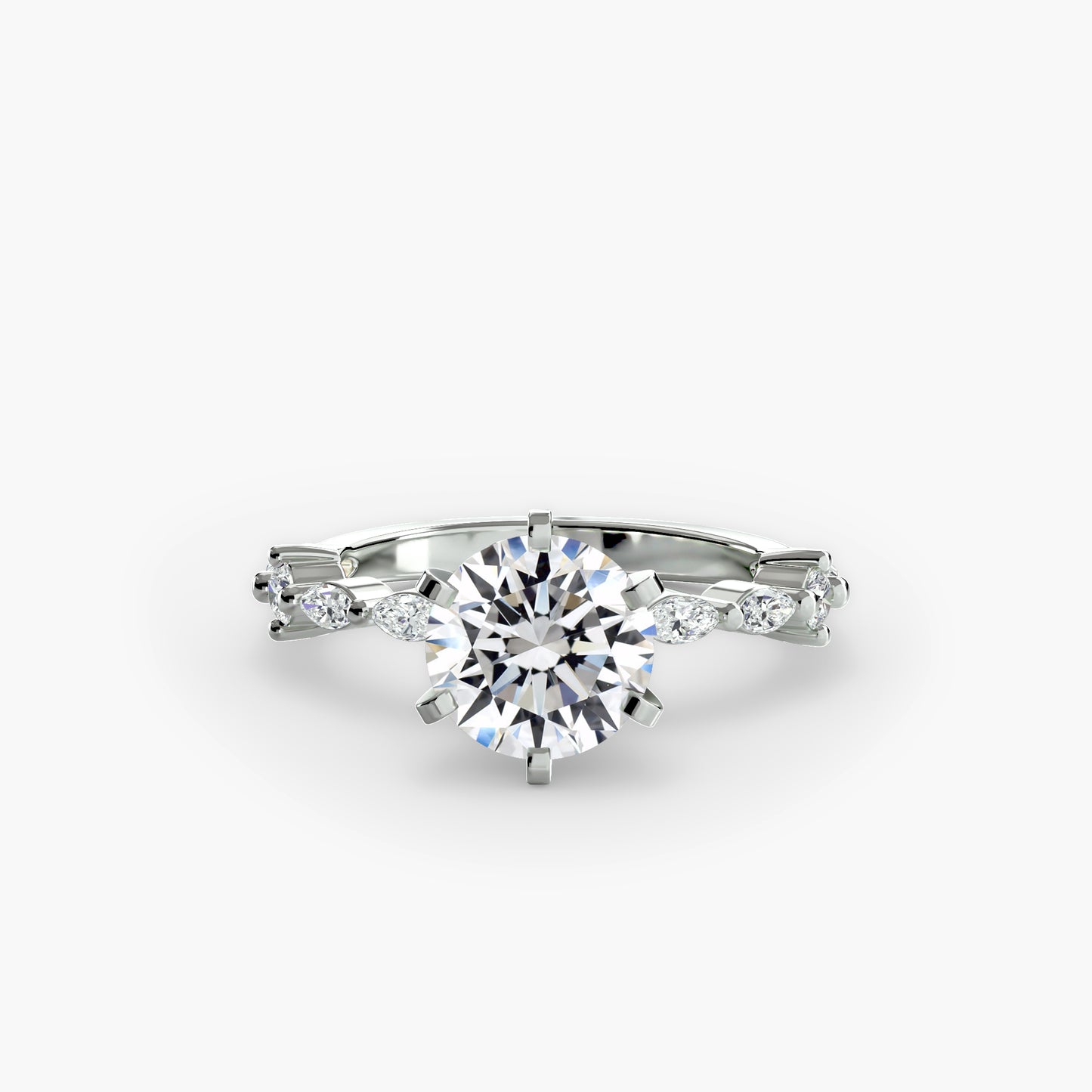 Pierścionek zaręczynowy Solitaire with Eternity Pavé – klasyczny solitaire i obrączka pavé eternity 2,5 mm