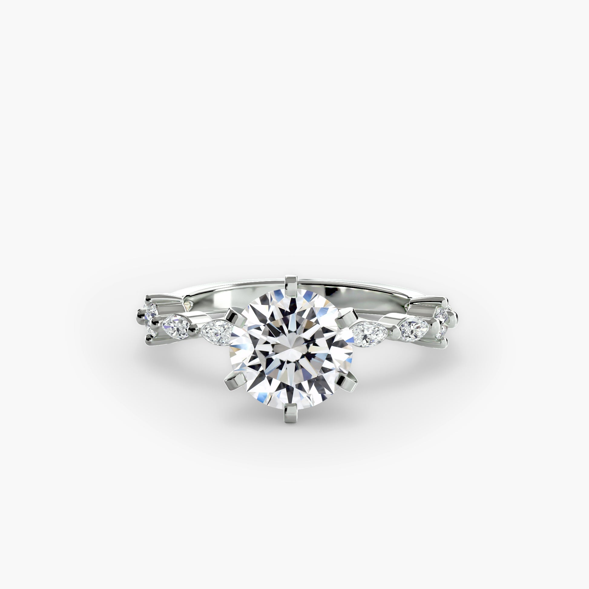 Pierścionek zaręczynowy Solitaire with Eternity Pavé – klasyczny solitaire i obrączka pavé eternity 2,5 mm