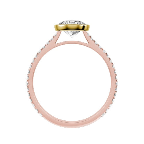 Oval Natural Diamond Bridal Ring — front