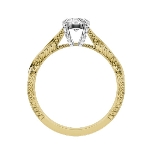 Oval Natural Diamond Bridal Ring — front