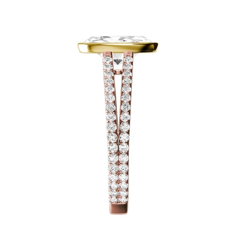 Oval Natural Diamond Bridal Ring — side