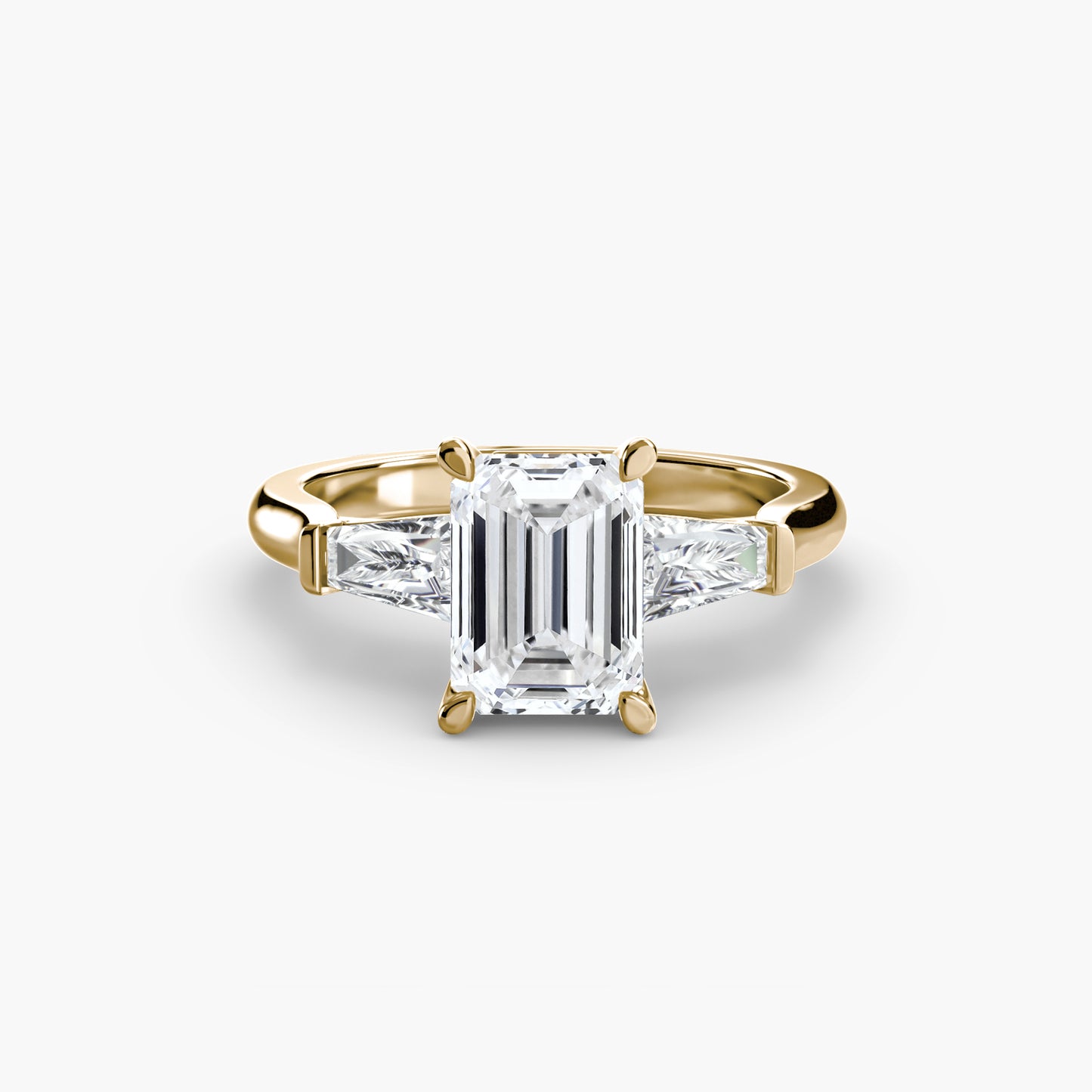 Pierścionek zaręczynowy Three-Stone Ring (Baguette Side Stones) - oprawa