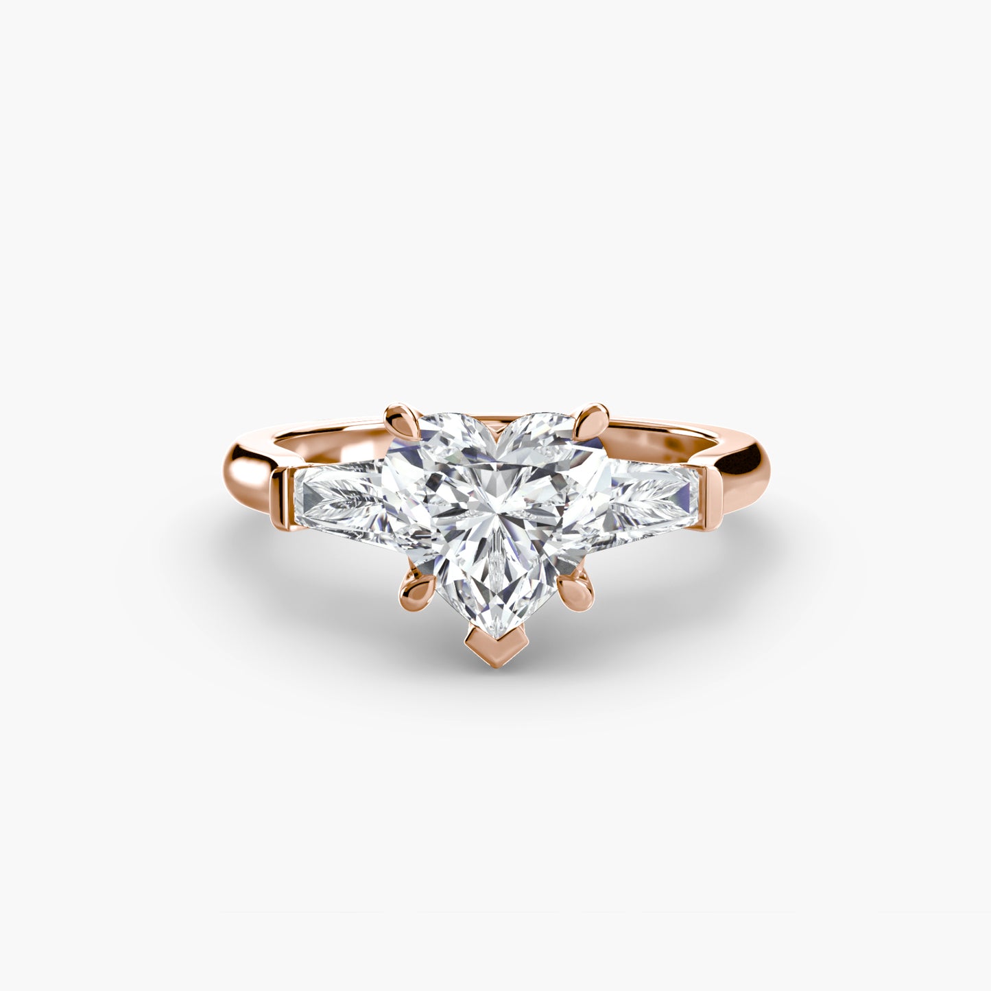 Pierścionek zaręczynowy Three-Stone Ring (Baguette Side Stones) - oprawa