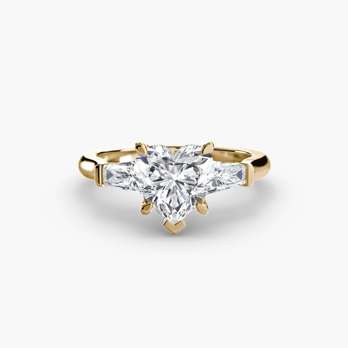Pierścionek zaręczynowy Three-Stone Ring (Baguette Side Stones) - oprawa