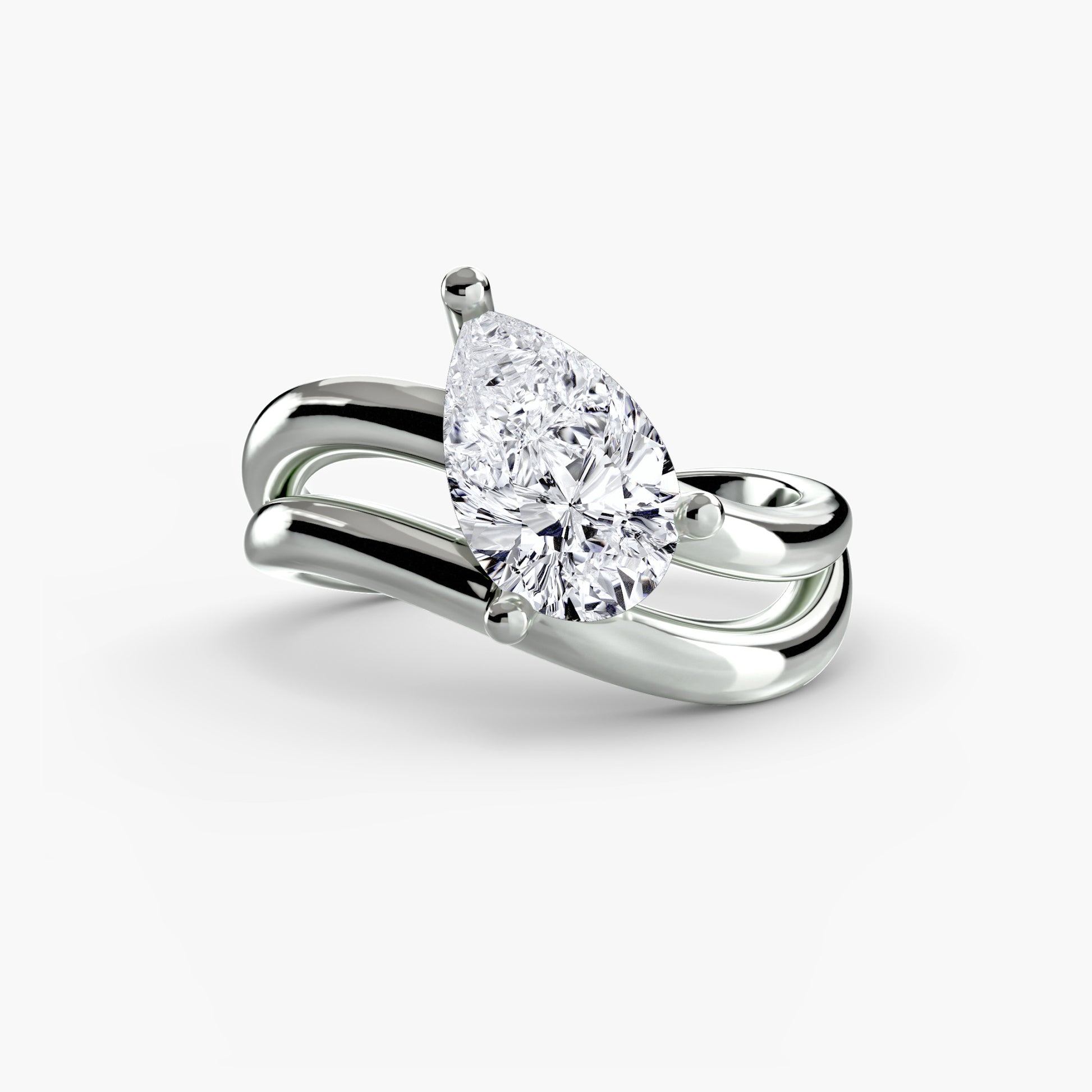 Pierścionek zaręczynowy The Wave Ring 3 – organiczny design inspirowany falami, obrączka 2,3 mm
