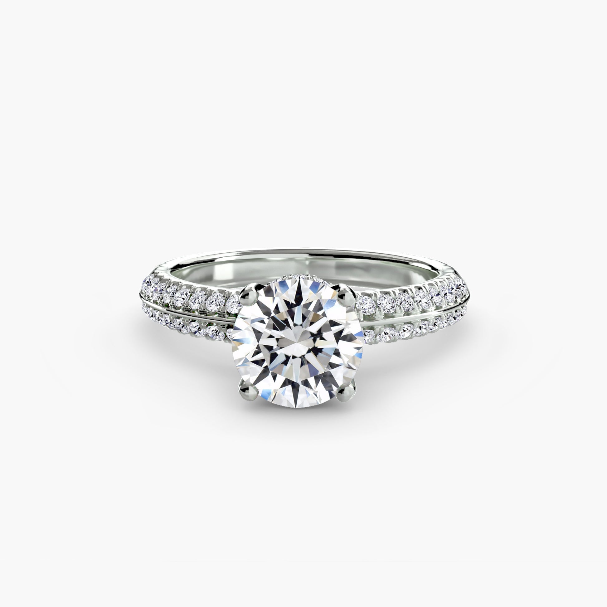 Pierścionek zaręczynowy Solitaire with Pavé – pełna obrączka pavé i maksymalny efekt blasku, 2,6 mm