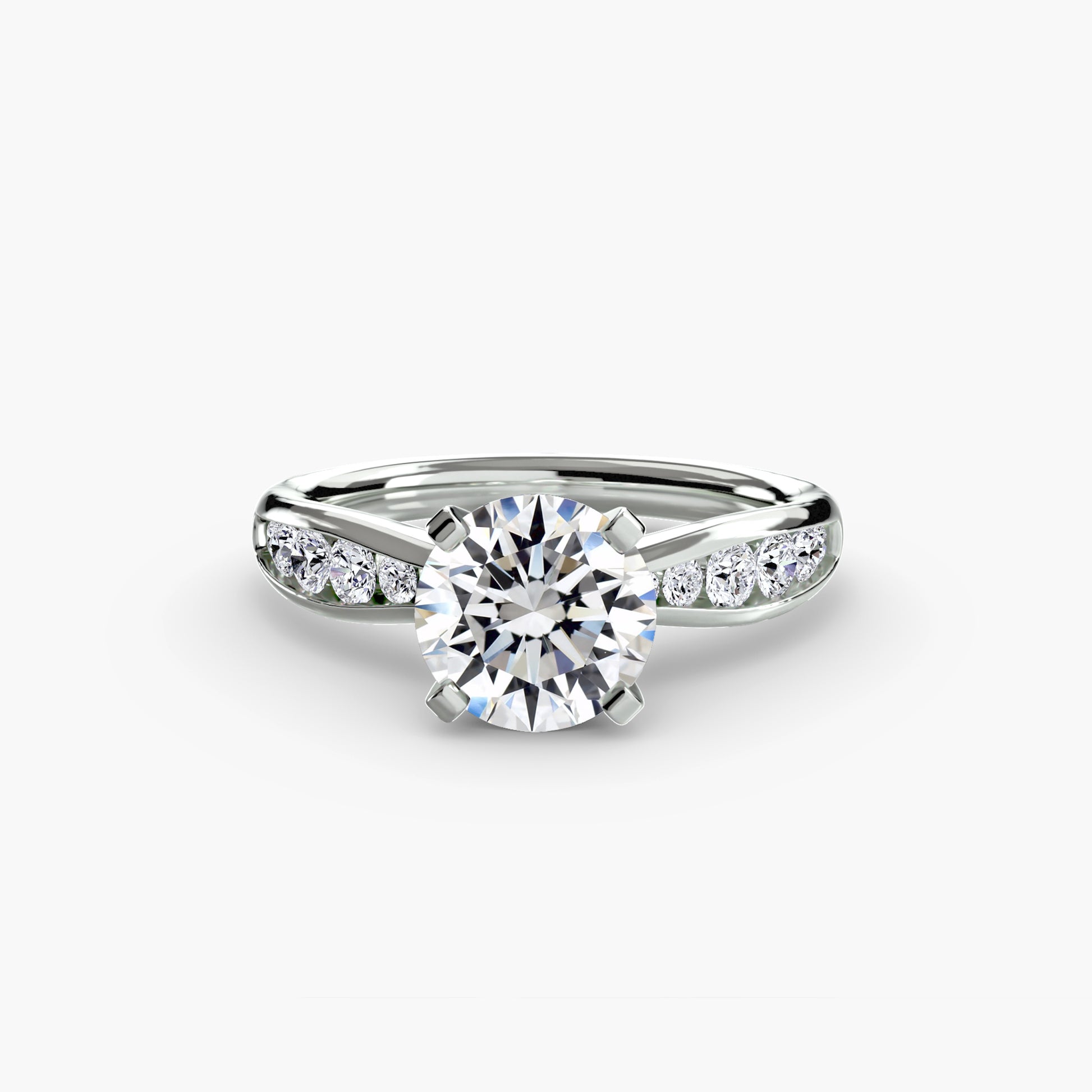 Pierścionek zaręczynowy Solitaire with Pavé 3 – klasyczny solitaire z delikatną obrączką pavé, 2,3 mm