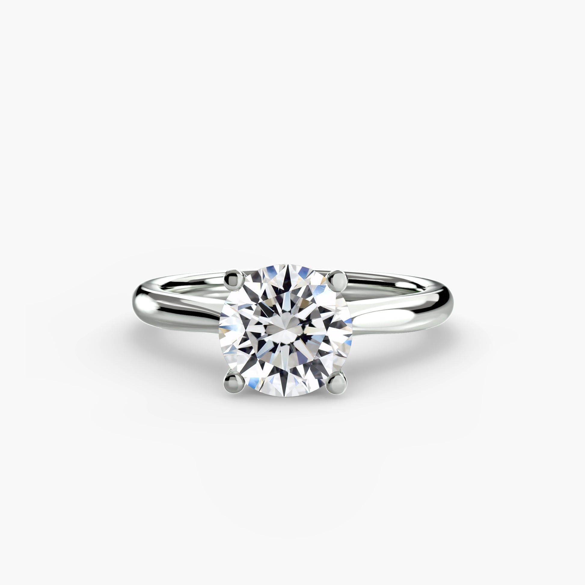 Pierścionek zaręczynowy Solitaire Ring 3 – klasyczna oprawa solitaire i obrączka 2,4 mm