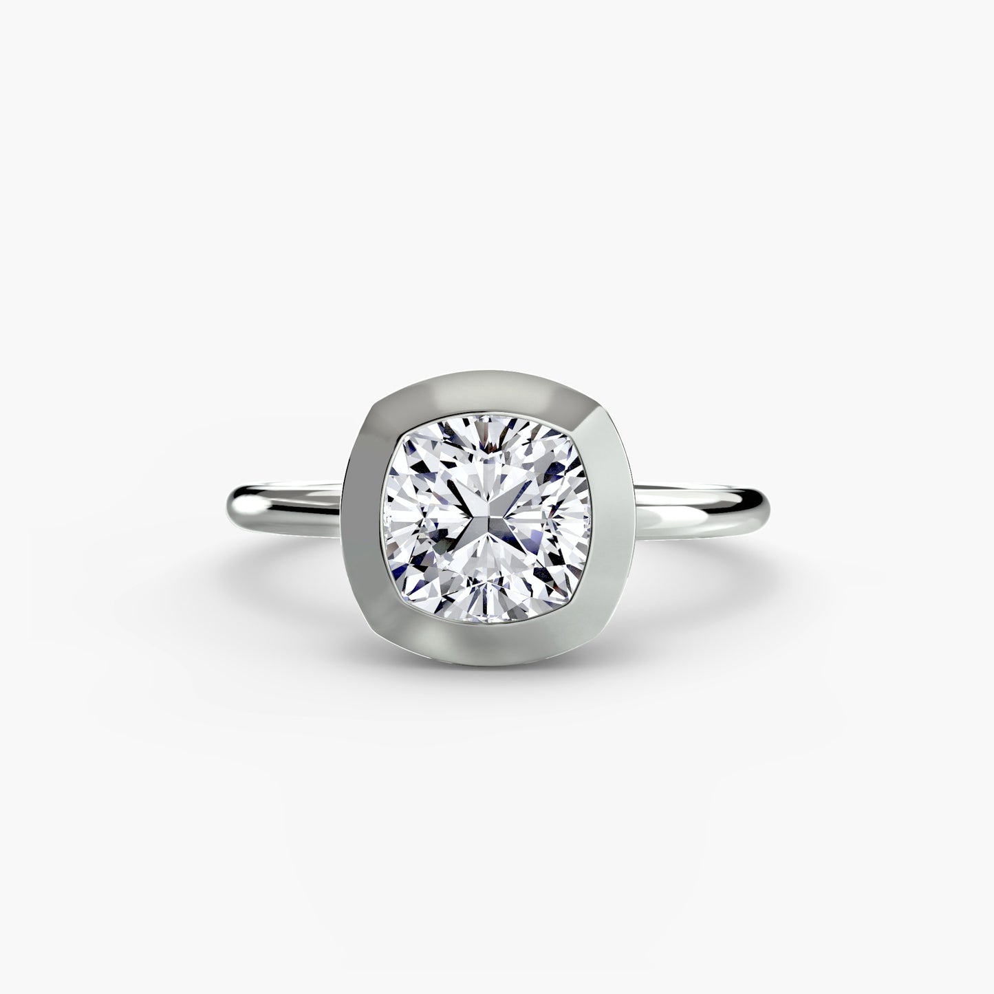 The Bezel Set Solitaire Engagement Ring - setting