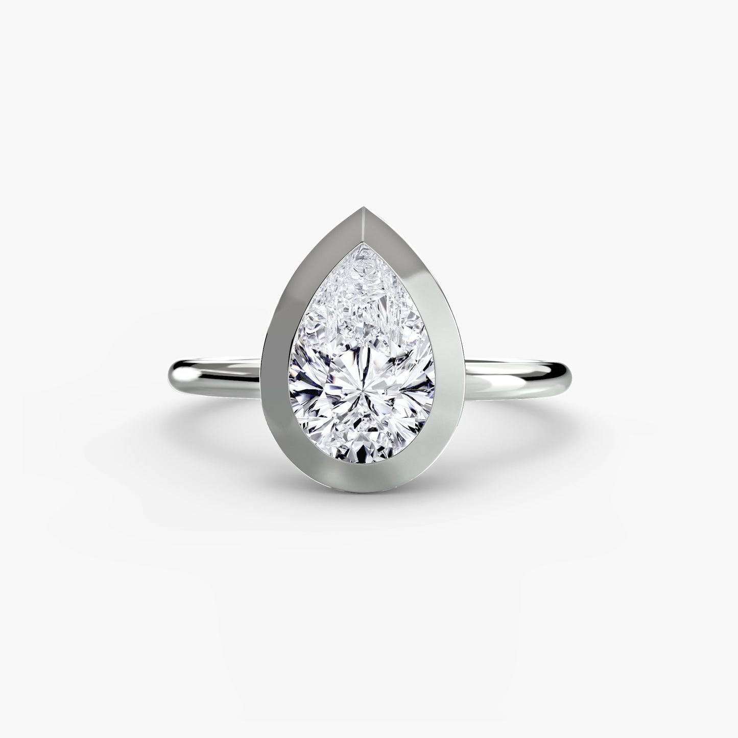 The Bezel Set Solitaire Engagement Ring - setting