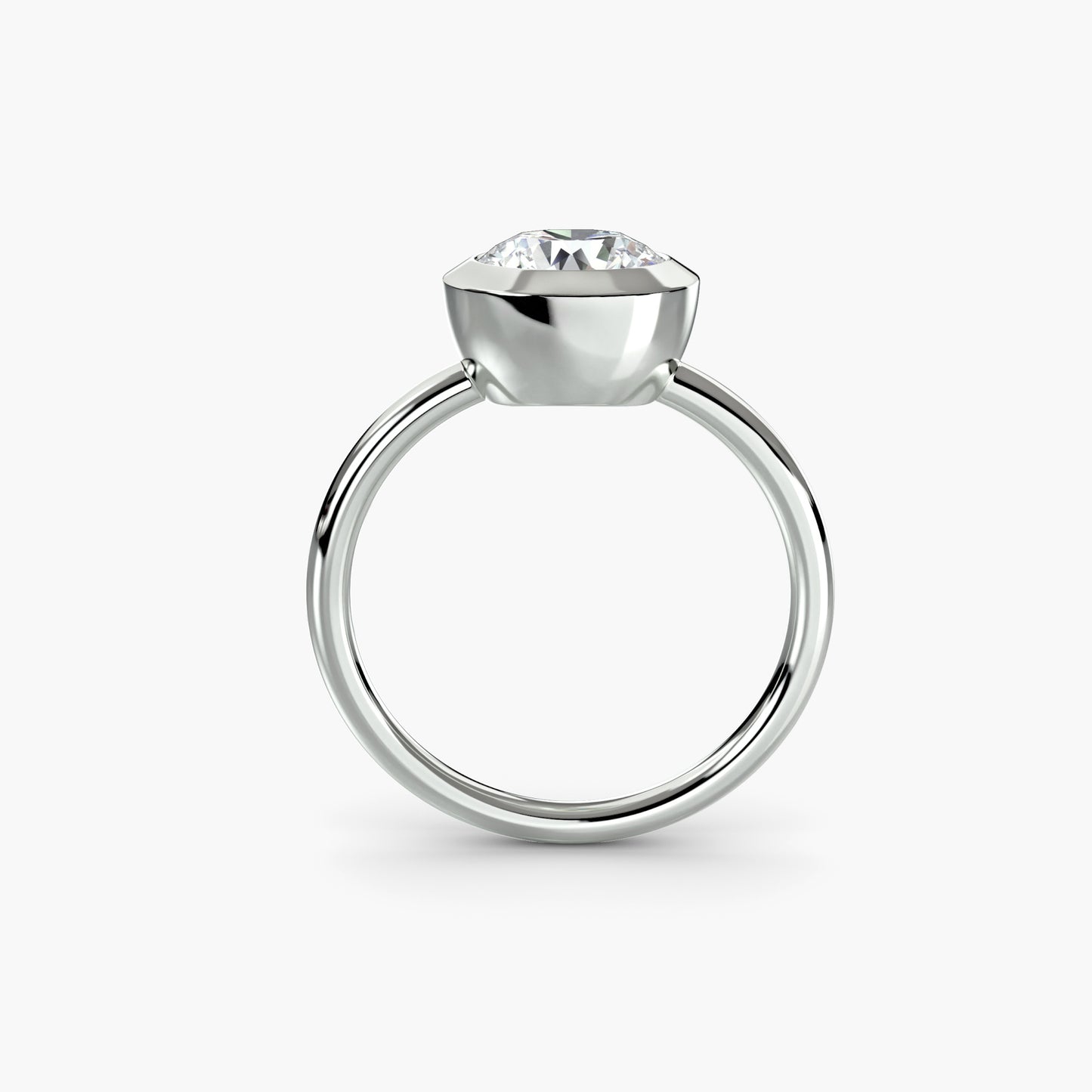 The Bezel Set Solitaire Engagement Ring - setting