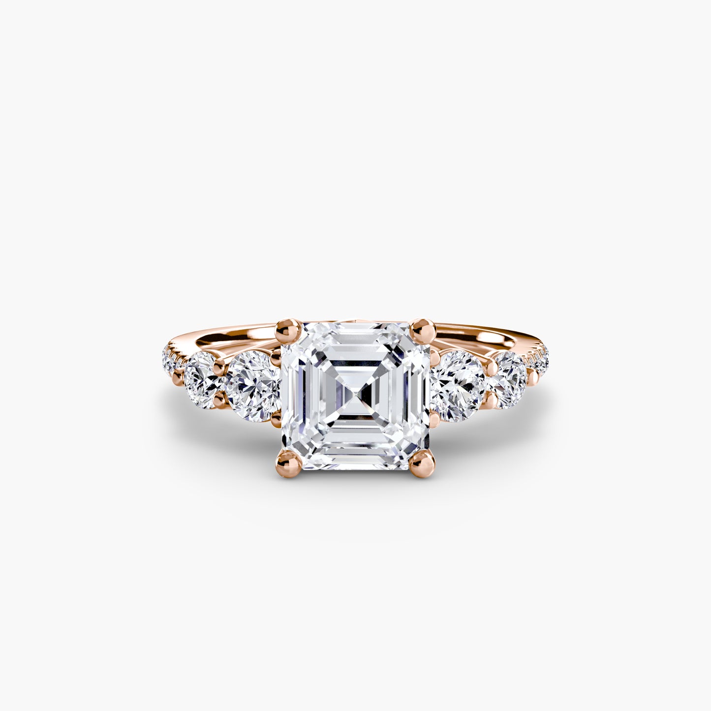 Pierścionek zaręczynowy Five Stone Ring with Pavé Band - oprawa