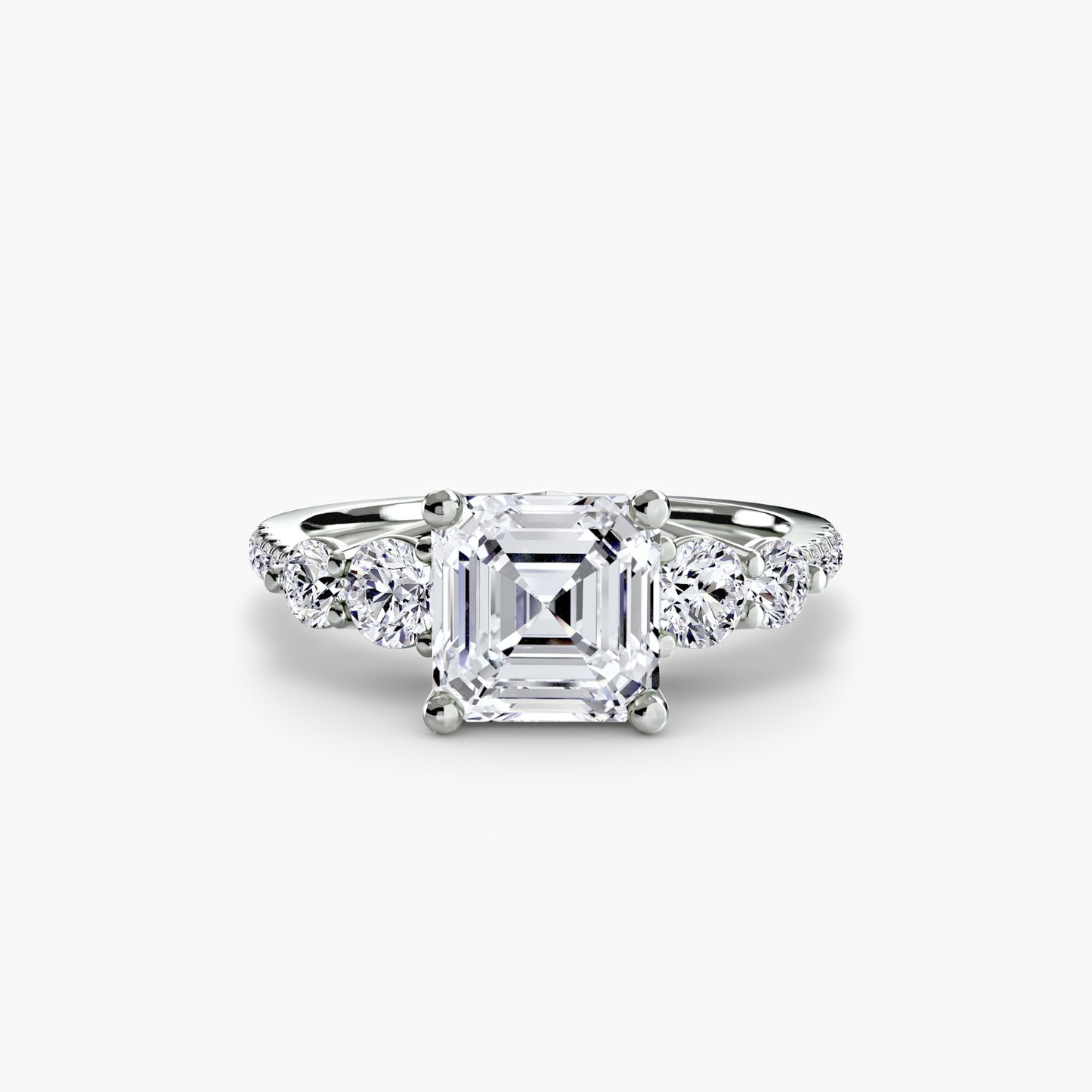 Pierścionek zaręczynowy Five Stone Ring with Pavé Band - oprawa