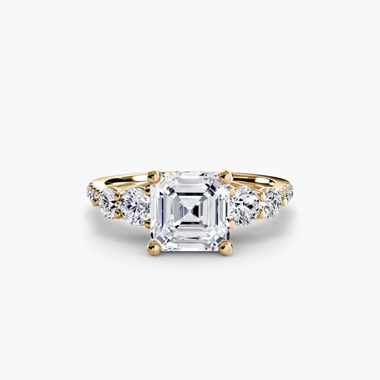 Pierścionek zaręczynowy Five Stone Ring with Pavé Band - oprawa