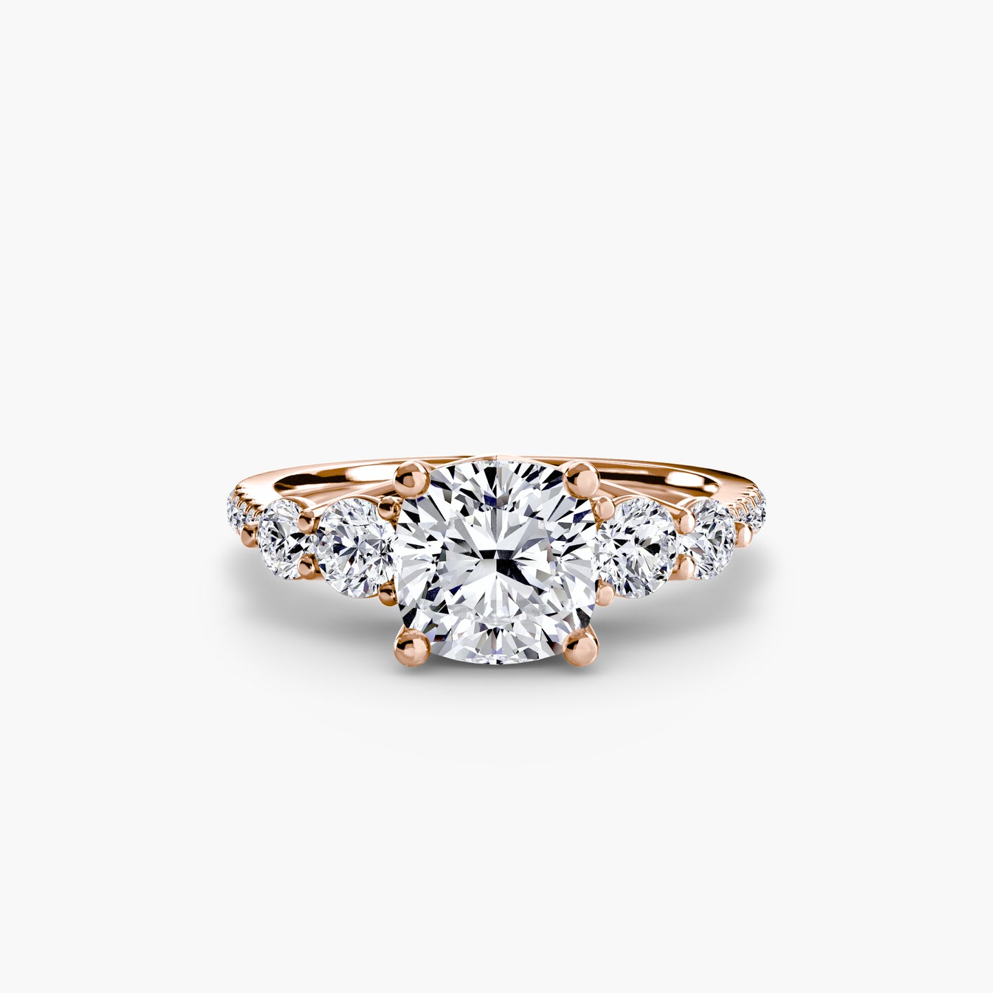 Pierścionek zaręczynowy Five Stone Ring with Pavé Band - oprawa