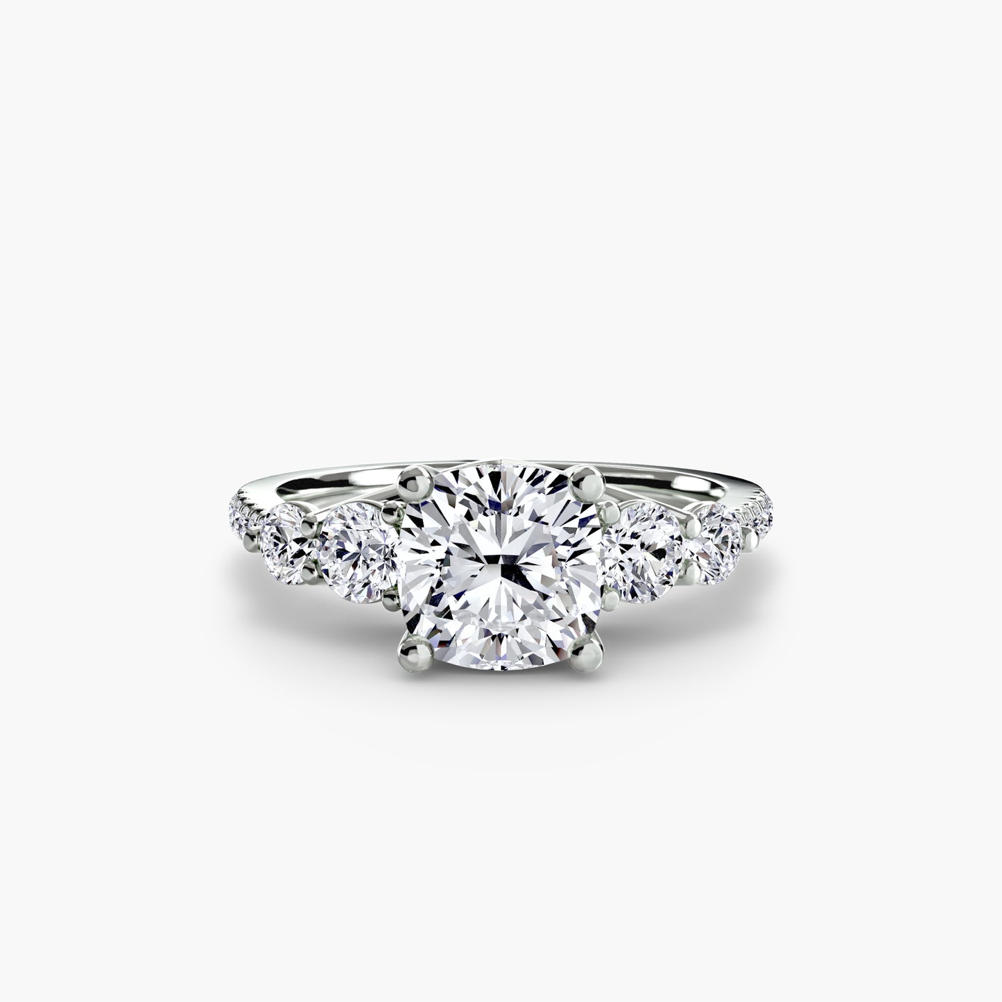 Pierścionek zaręczynowy Five Stone Ring with Pavé Band - oprawa