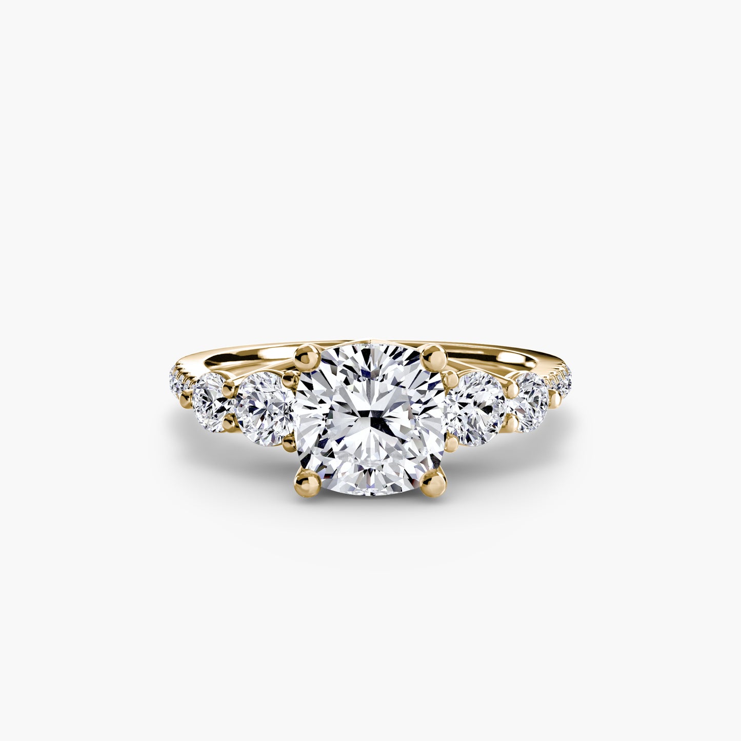 Pierścionek zaręczynowy Five Stone Ring with Pavé Band - oprawa