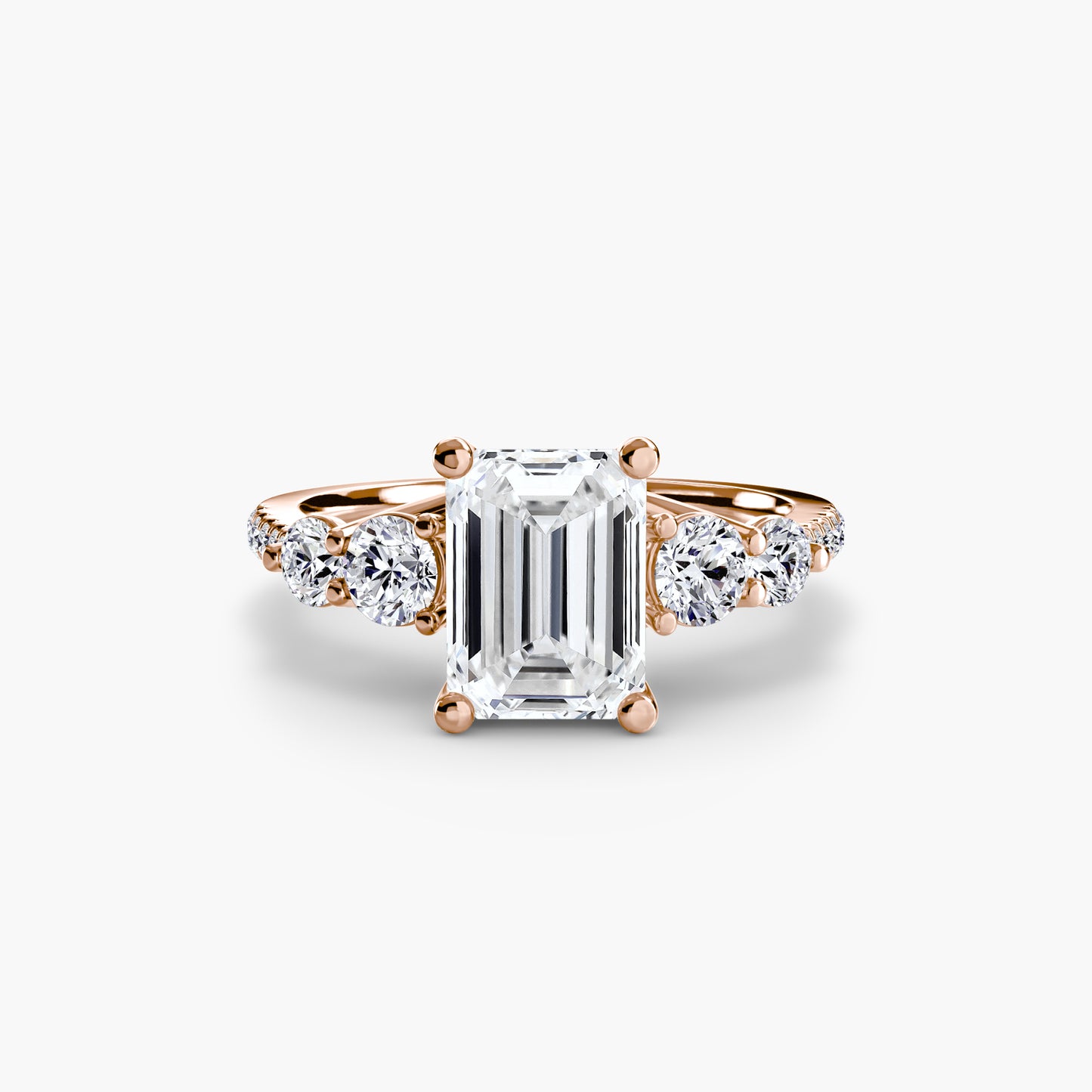 Pierścionek zaręczynowy Five Stone Ring with Pavé Band - oprawa