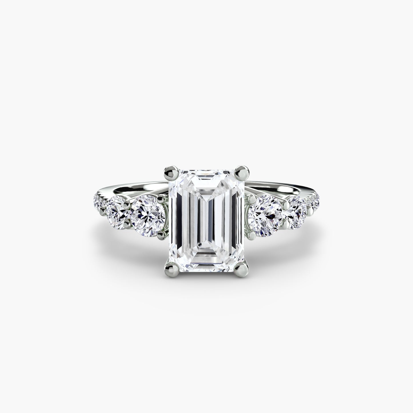 Pierścionek zaręczynowy Five Stone Ring with Pavé Band - oprawa