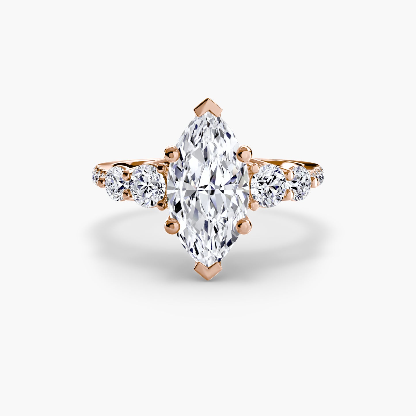 Pierścionek zaręczynowy Five Stone Ring with Pavé Band - oprawa