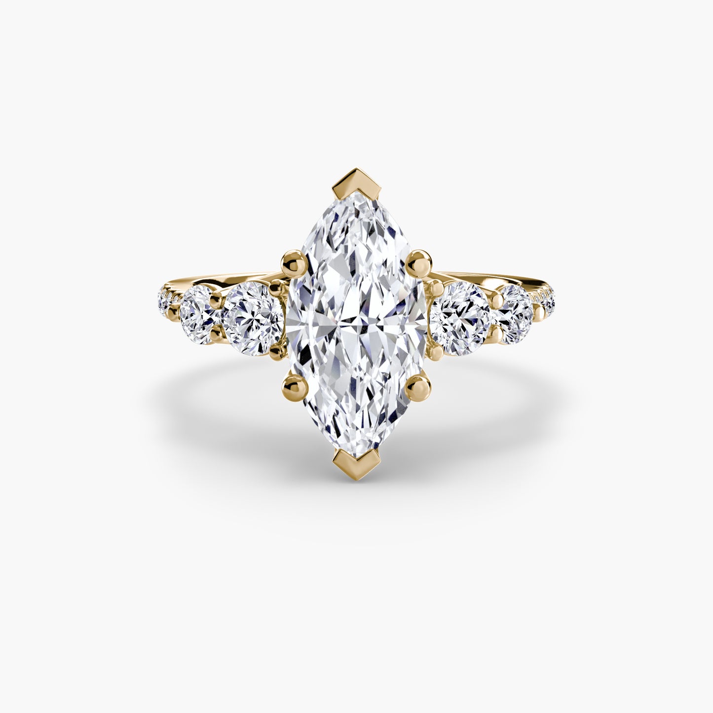 Pierścionek zaręczynowy Five Stone Ring with Pavé Band - oprawa