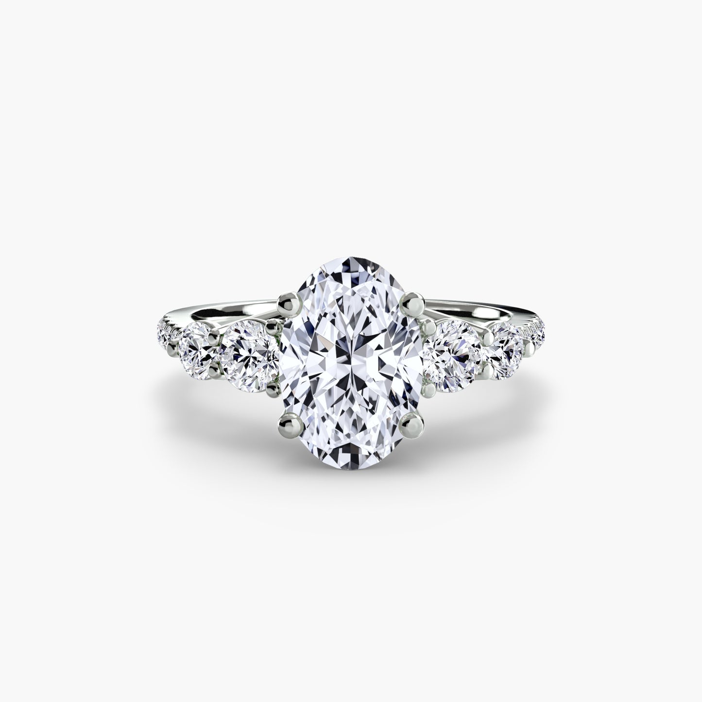Pierścionek zaręczynowy Five Stone Ring with Pavé Band - oprawa