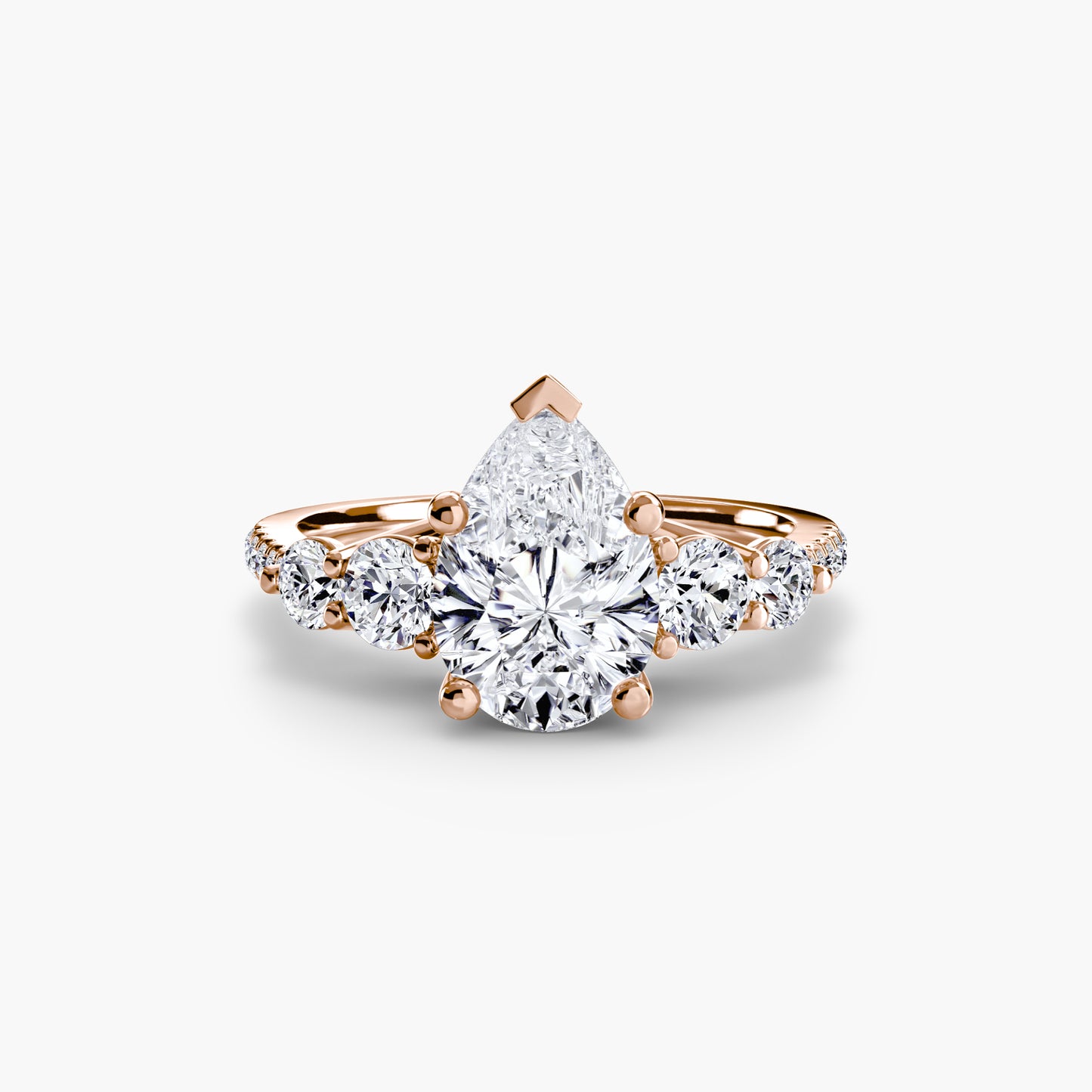 Pierścionek zaręczynowy Five Stone Ring with Pavé Band - oprawa