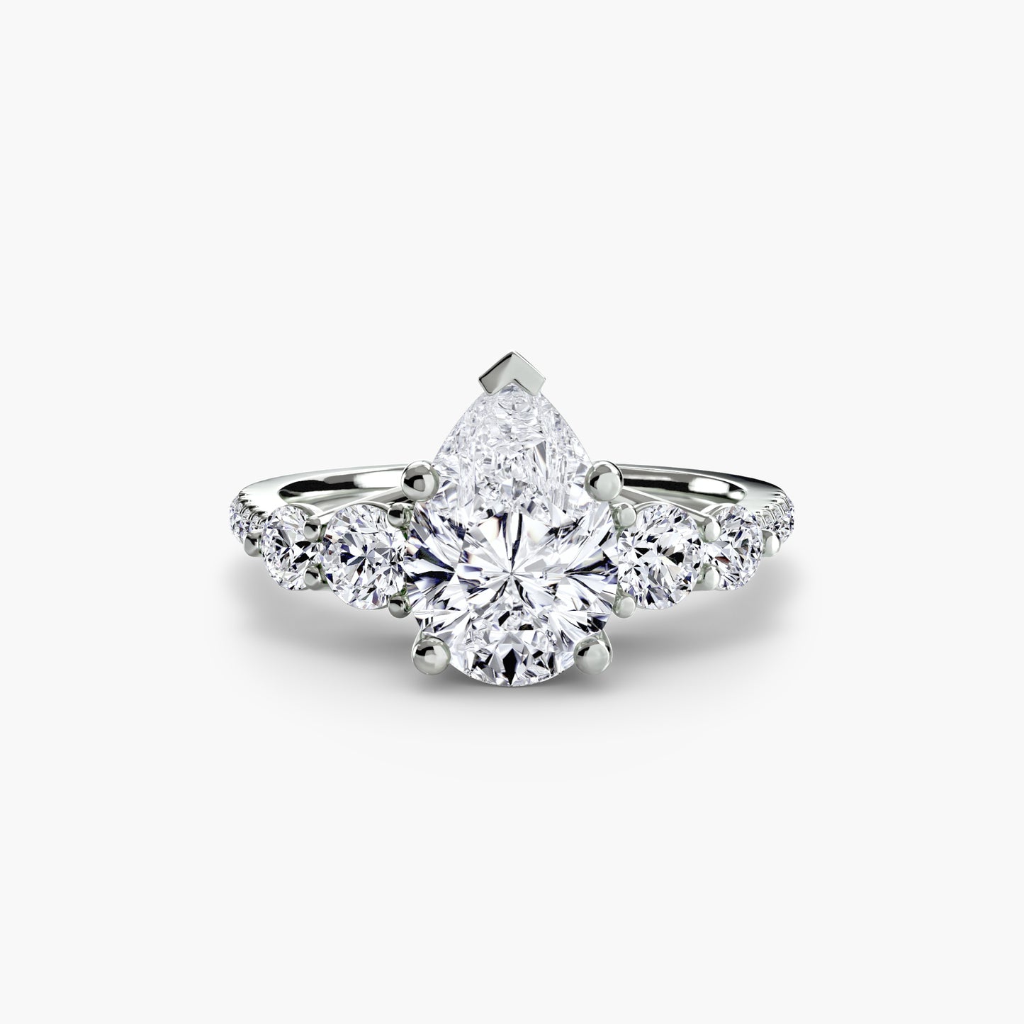 Pierścionek zaręczynowy Five Stone Ring with Pavé Band - oprawa