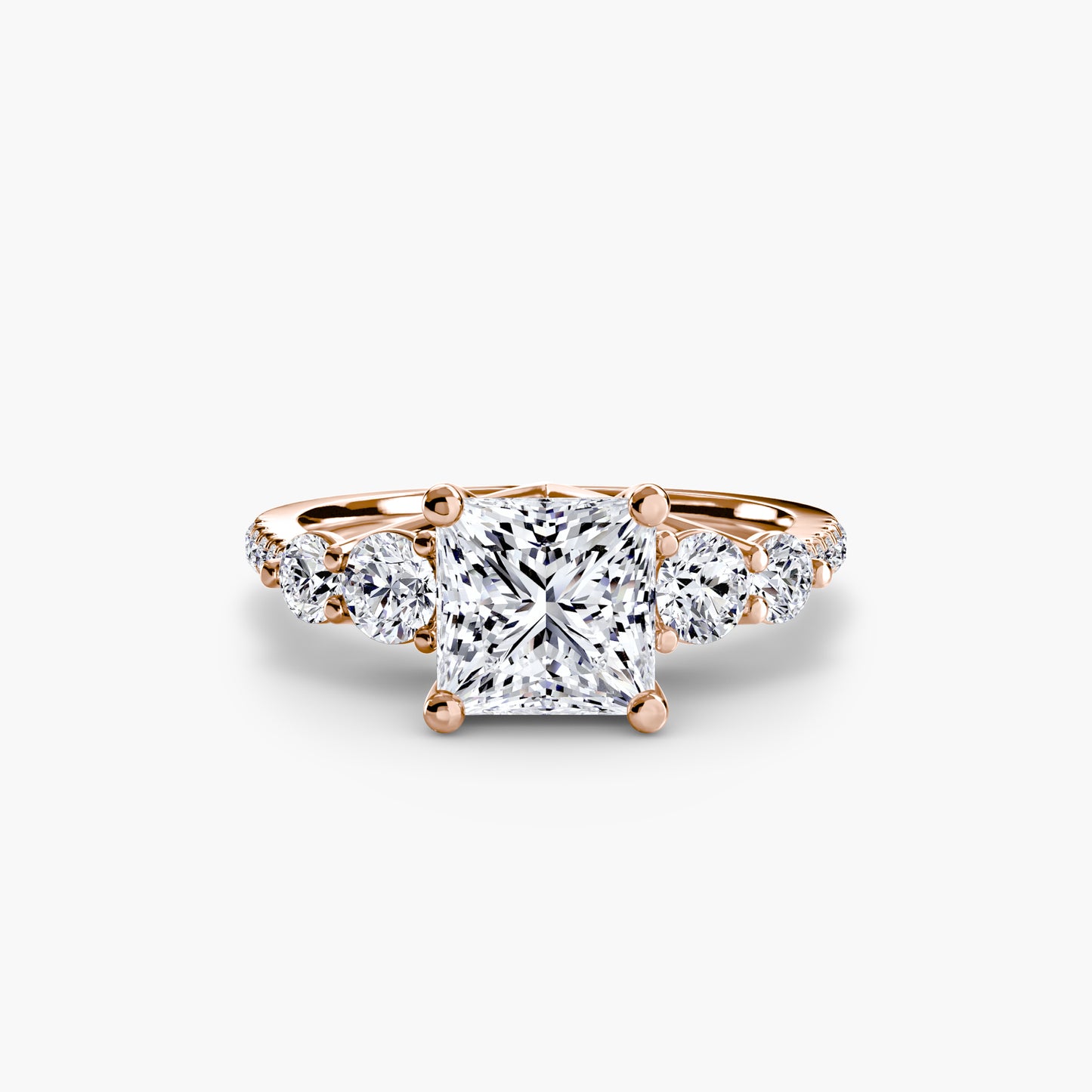 Pierścionek zaręczynowy Five Stone Ring with Pavé Band - oprawa