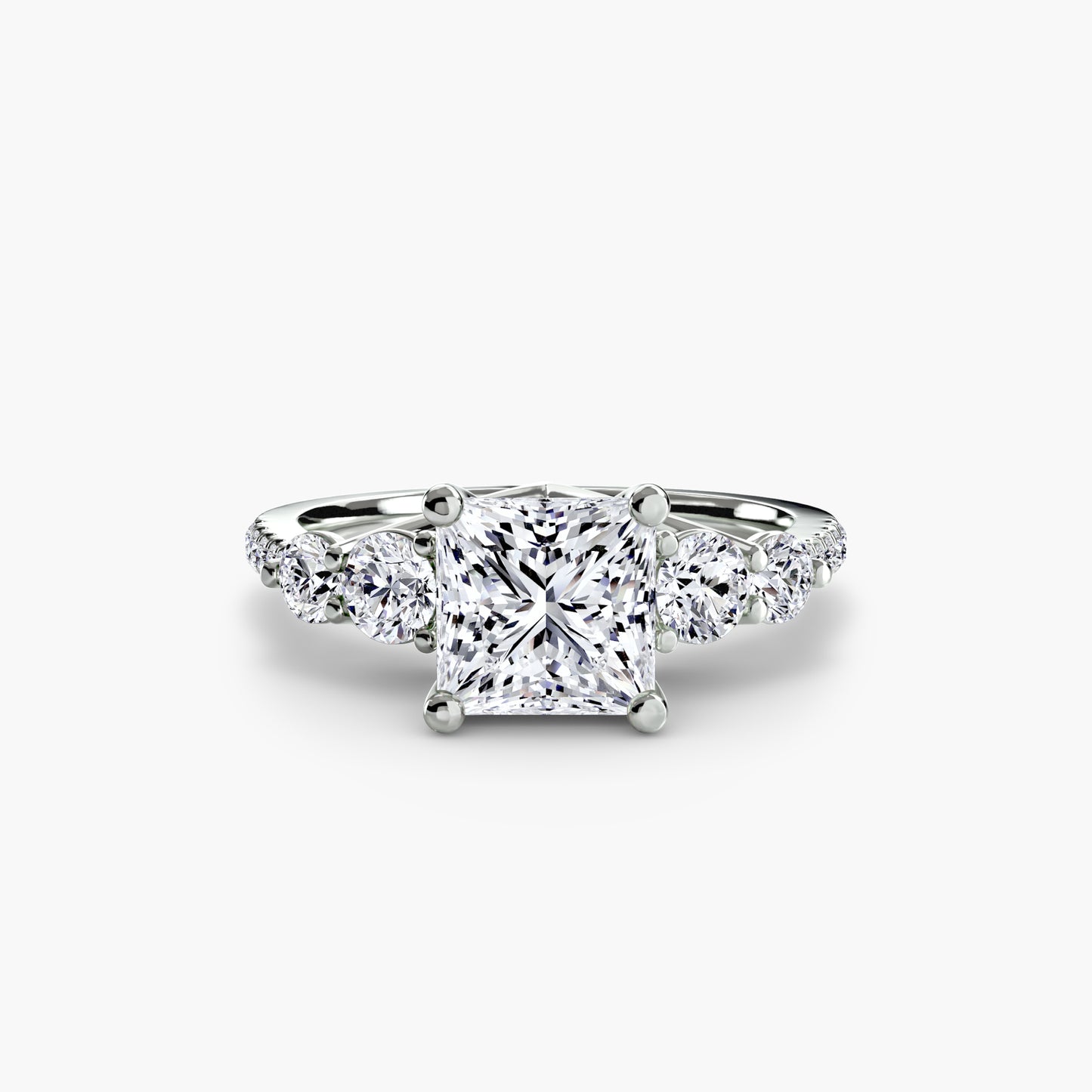 Pierścionek zaręczynowy Five Stone Ring with Pavé Band - oprawa